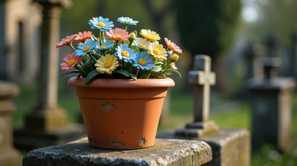 Choisir des fleurs en céramique pour cimetière qui résistent aux intempéries