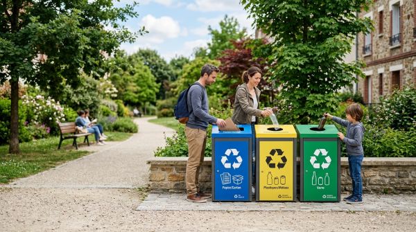 Partager l'espace extérieur : adoptez une poubelle pour tri sélectif